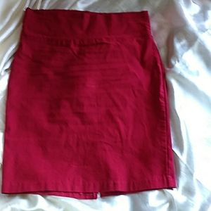 Red pencil skirt